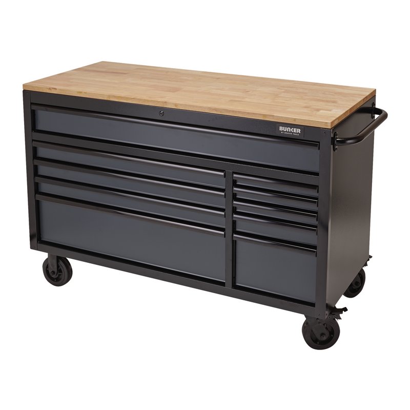 BUNKER® Workbench Roller Tool Cabinet, 10 Drawer, 56