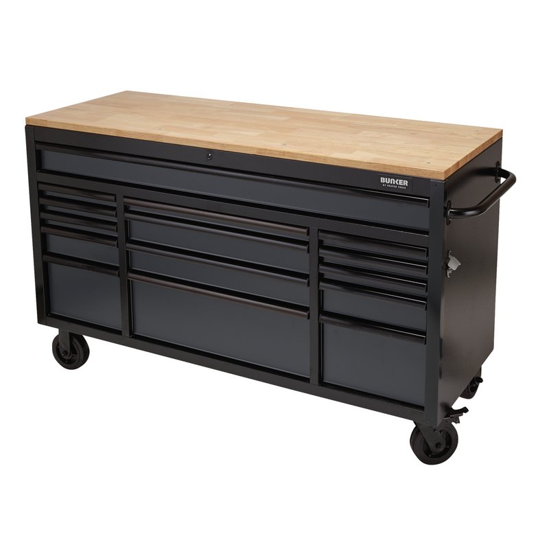 BUNKER® Workbench Roller Tool Cabinet, 15 Drawer, 61
