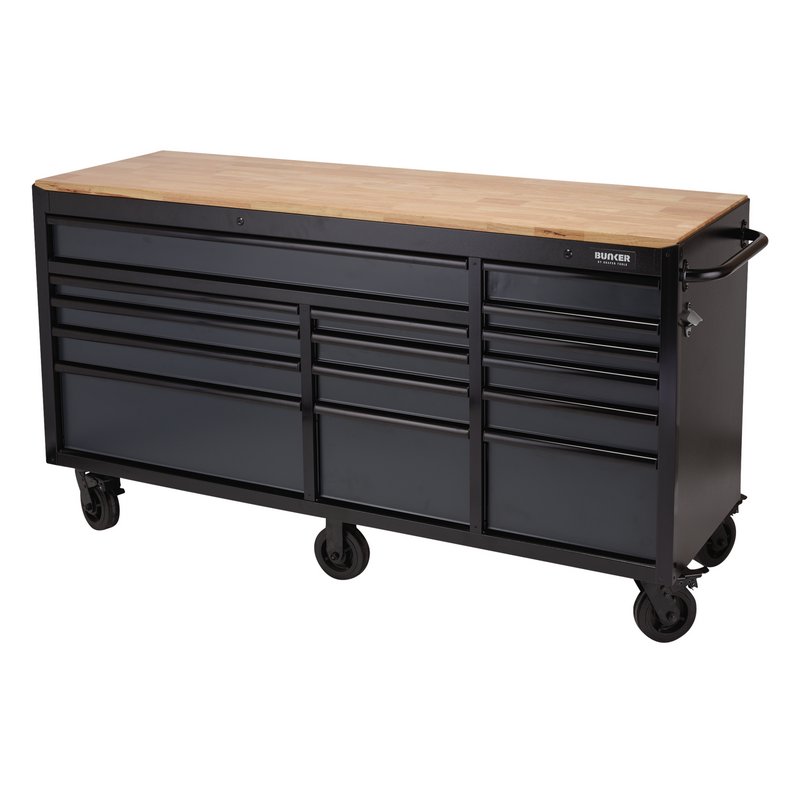 BUNKER® Workbench Roller Tool Cabinet, 15 Drawer, 72