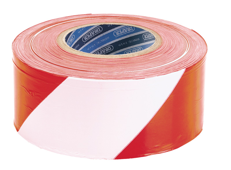 75mm x 500M Red and White Barrier Tape Roll