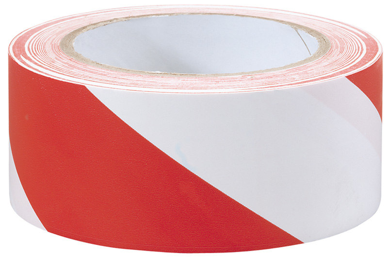 33M x 50mm Red and White Hazard Tape Roll
