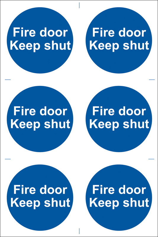 6 x 'Fire Door Keep Shut' Mandatory Sign