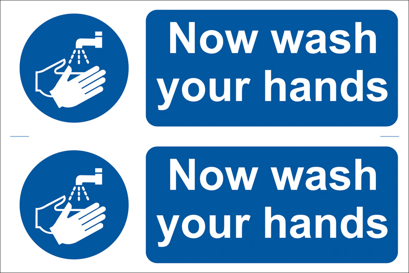2 x 'Wash Your Hands' Mandatory Sign